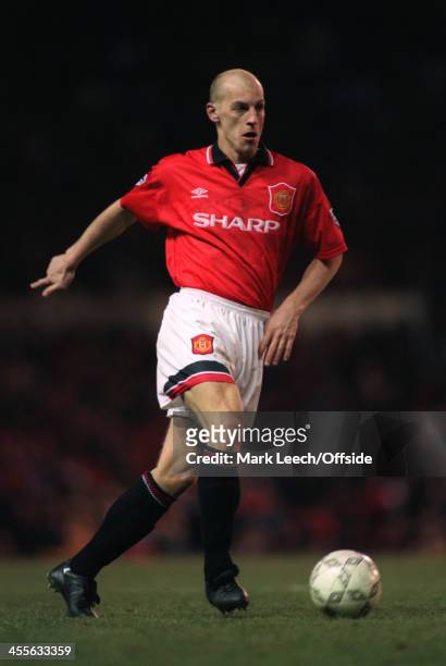 December 1995 - Premiership - Manchester United v Queens Park Rangers - William Prunier of Manchester United runs with the ball.