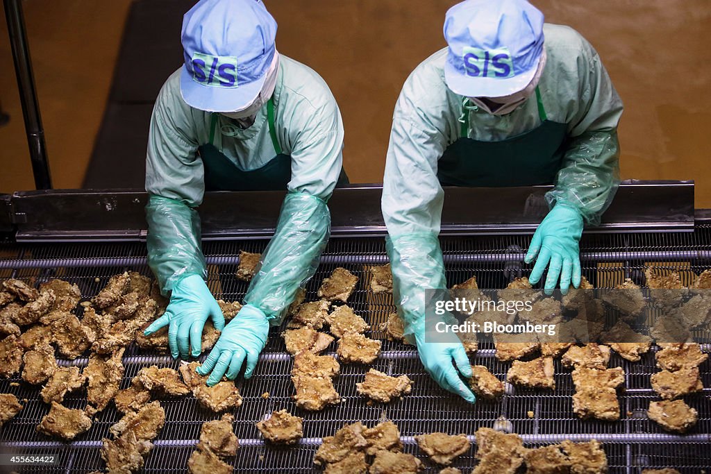 Production Inside A Charoen Pokphand Foods Pcl Chicken Processing Factory