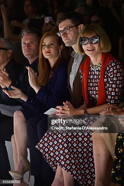 Amy Adams and Anna Wintour attend the Max Mara show during the Milan Fashion Week Womenswear Spring/Summer 2015 on September 18, 2014 in Milan, Italy.