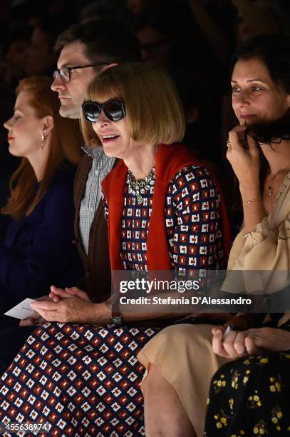 Anna Wintour attends the Max Mara show during the Milan Fashion Week Womenswear Spring/Summer 2015 on September 18, 2014 in Milan, Italy.