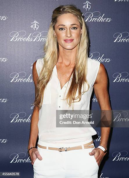 Storm Uechritz arrives to celebrate the opening of the Australian flagship store on September 18, 2014 in Sydney, Australia.