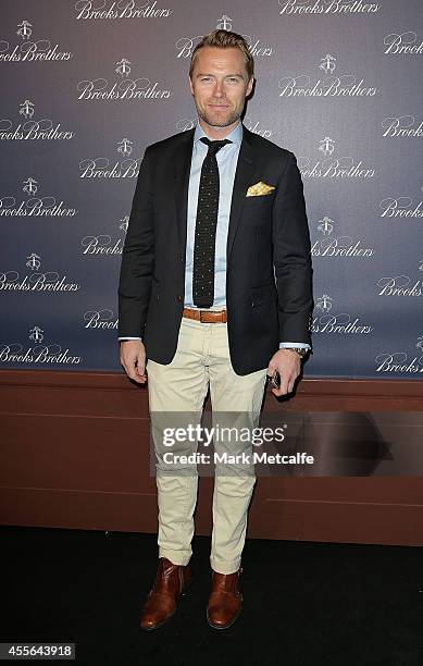 Ronan Keating arrives to celebrate the opening of Brooks Brothers Australian flagship store on September 18, 2014 in Sydney, Australia.