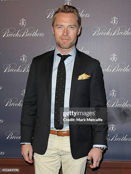 Ronan Keating arrives to celebrate the opening of Brooks Brothers Australian flagship store on September 18, 2014 in Sydney, Australia.