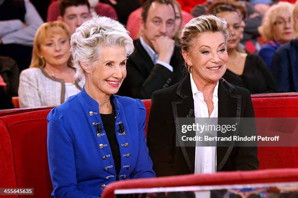 Main Guest of the show Daniele Gilbert and singer Sheila attend 'Vivement Dimanche' French TV Show at Pavillon Gabriel on December 12, 2013 in Paris,...