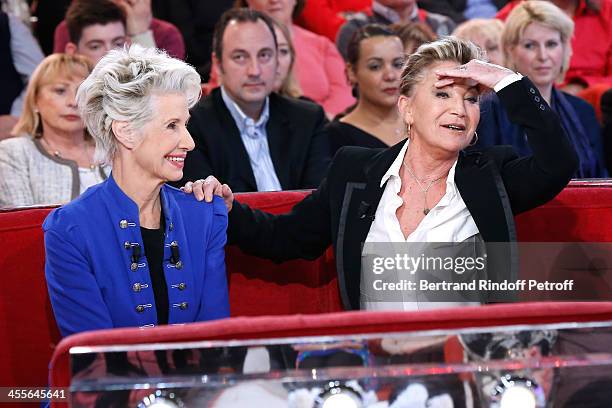 Main Guest of the show Daniele Gilbert and singer Sheila attend 'Vivement Dimanche' French TV Show at Pavillon Gabriel on December 12, 2013 in Paris,...