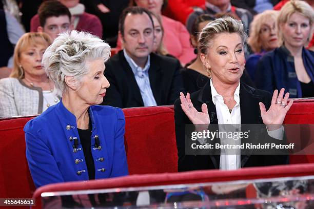 Main Guest of the show Daniele Gilbert and singer Sheila attend 'Vivement Dimanche' French TV Show at Pavillon Gabriel on December 12, 2013 in Paris,...