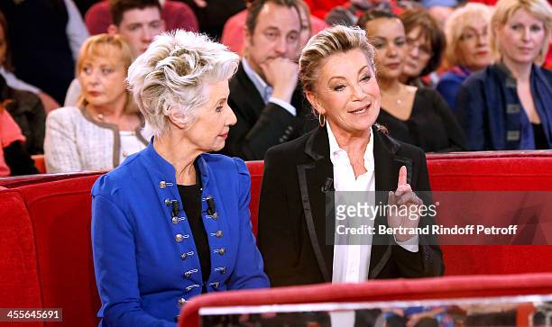 Main Guest of the show Daniele Gilbert and singer Sheila attend 'Vivement Dimanche' French TV Show at Pavillon Gabriel on December 12, 2013 in Paris,...