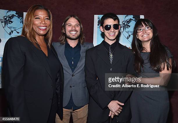 Host Queen Latifah, director Al Hicks, Musician Justin Kauflin and producer Paula DuPre' Pesmen arrive to the premiere of RADIUS-TWC's "Keep On...