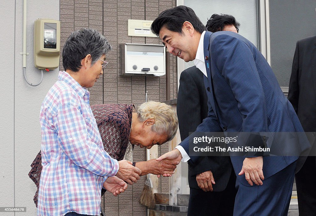 Japanese PM Shinzo Abe Visits Fukushima