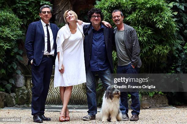 Sergio Castellitto, Valeria Bruni Tedeschi, director Daniele Cipri and Rocco Papaleo attend 'La Buca' photocall at the 4 Fontane garden on September...
