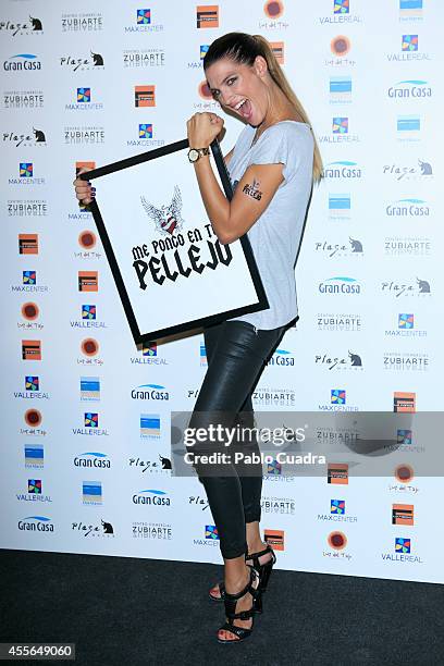 Model Laura Sanchez poses during a photocall to present 'Me Pongo En Tu Piel' on September 18, 2014 in Madrid, Spain.