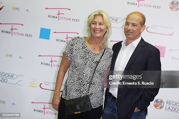 Marianne Gray and Howard Gordon attend the 'Panel Political Drama' photocall at Auditorium Parco Della Musica on September 18, 2014 in Rome, Italy.