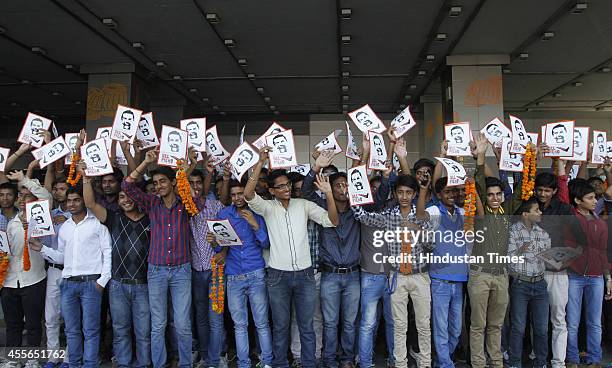 Fans waiting for arrival of Italian footballer Alessandro Del Piero at Indira Gandhi International Airport on September 18, 2014 in New Delhi, India....