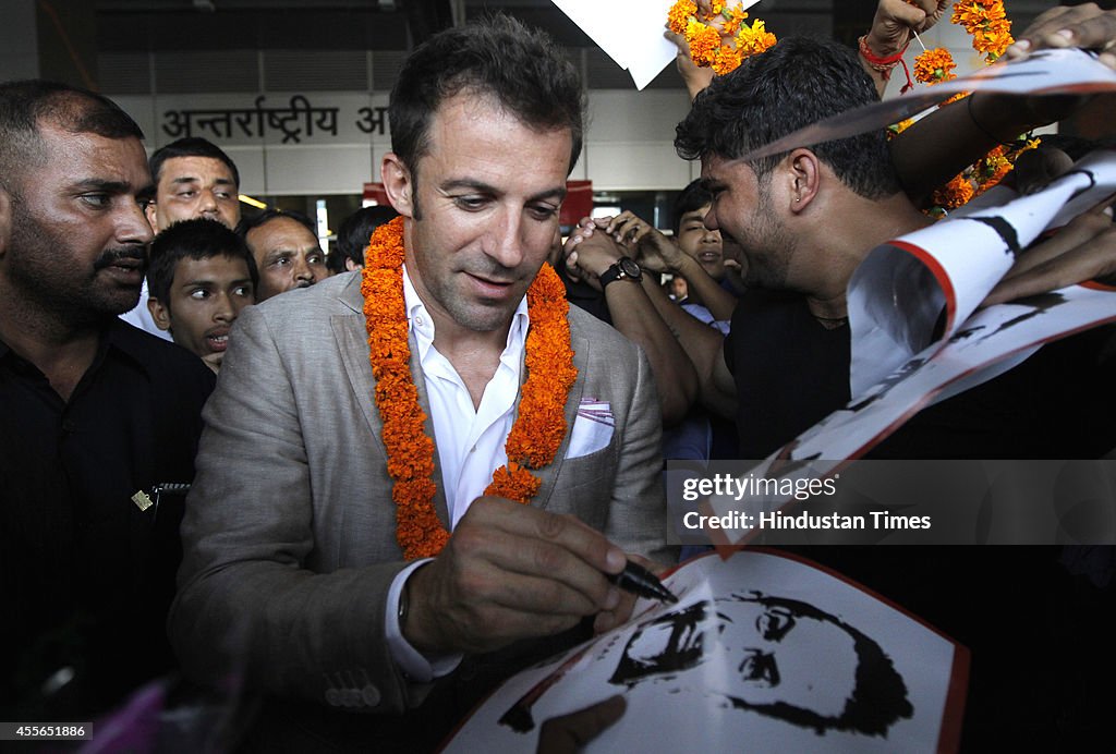 Italian Striker Alessandro Del Piero Arrives In India For ISL