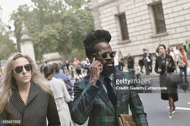 Guests arrive at the Matthew Williamson show during London Fashion Week Spring Summer 2015 on September 14, 2014 in London, England.