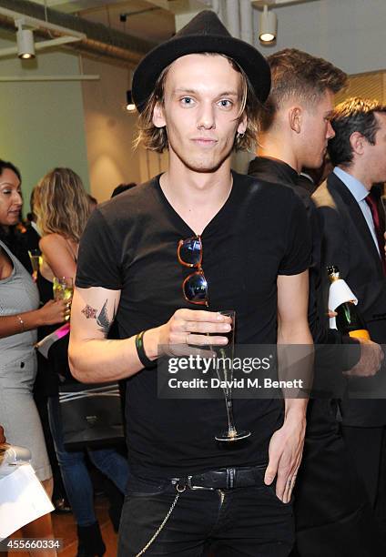 Jamie Campbell Bower attends the launch of Manhattan Loft Gardens, Harry Handelsman's newest property, on September 18, 2014 in London, England.