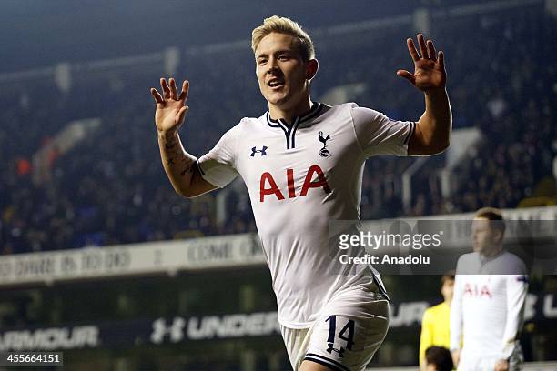 Lewis Holtby of Tottenham in action during the UEFA Erupe league Group K match against FC Anji at White Hart Lane in London, England on December 12,...