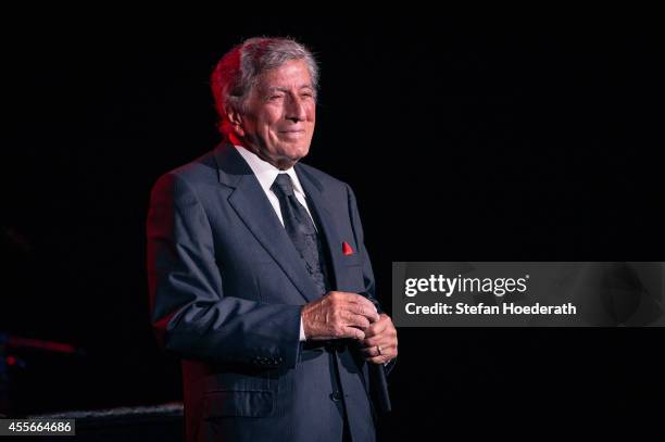 Singer Tony Bennett performs live on stage during a concert at Admiralspalast on September 18, 2014 in Berlin, Germany.