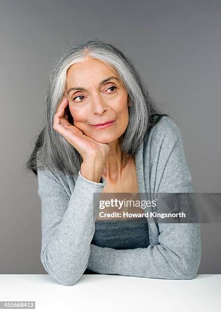 mature female beauty looking off camera - unfaded stock pictures, royalty-free photos & images