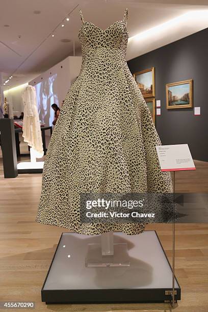 Dress used by Sophia Loren is displayed during her exhibition at Museo Soumaya on September 18, 2014 in Mexico City, Mexico.