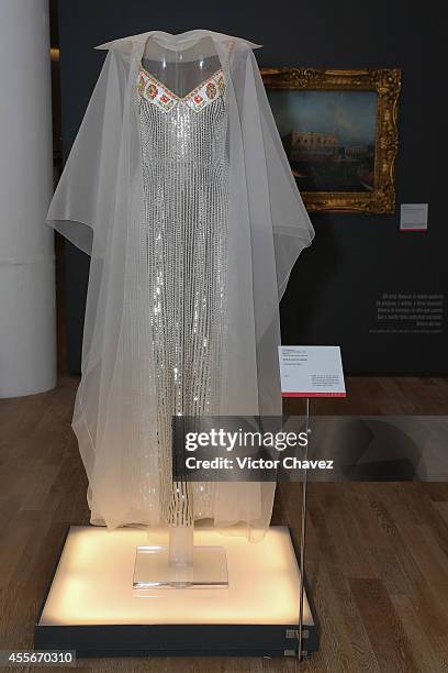 Dress used by Sophia Loren is displayed during her exhibition at Museo Soumaya on September 18, 2014 in Mexico City, Mexico.