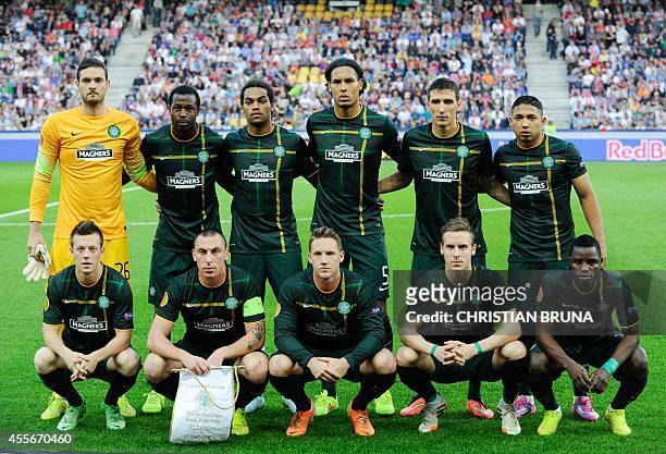 The team of Cetlic FC poses for a group photo prior to the UEFA Europa League Group D match FC Salzburg vs Celtic FC on September 18, 2014 in...