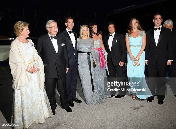 Former Queen Anne-Marie of Greece, former King Constantine II of Greece, Crown Prince Pavlos of Greece, Crown Princess Marie-Chantal of Greece,...