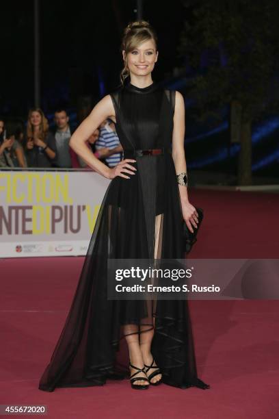 Veronica Olivier attends the 'Il Bosco' Pink Carpet as a part of Roma Fiction Fest 2014 at Auditorium Parco Della Musica on September 18, 2014 in...