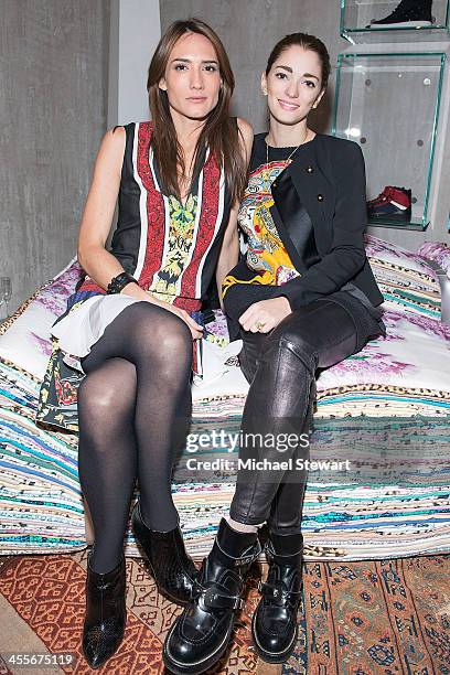 Jewelry designer Zani Gugelmann and Sofia Sanchez Barrenechea attend the Just Cavalli Soho Flagship store opening at Just Cavalli Soho on December...