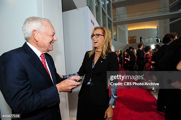 Bob Schieffer, Face the Nation, CBS News, left, and Tea Leoni at the MADAM SECRETARY premiere screening event at the U.S. Institute of Peace in...