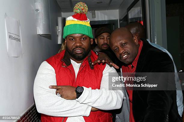 Raekwon and Jerry Wonda attend PS Underground NYC with Grammy Artists Helping Hurricane Sandy Relief hosted by Jerry Wonda and Gina de Franco at...