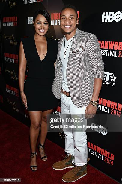 LaLa Anthony and Rotimi attend BEYOND THE LIGHTS opening The Urbanworld Film Festival at SVA Theater on September 18, 2014 in New York City.