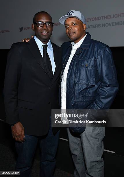 Founder of Urbanworld Film Festival Stacy Spikes and producer Reggie Rock Bythewood attend BEYOND THE LIGHTS opening The Urbanworld Film Festival at...