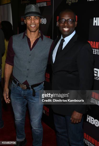 Taimak and Founder of Urbanworld Film Festival, Stacy Spikes attend BEYOND THE LIGHTS opening The Urbanworld Film Festival at SVA Theater on...