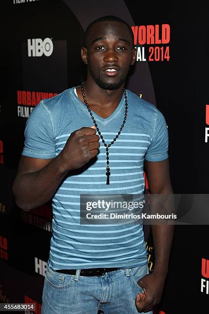 Boxer Terence Crawford attends BEYOND THE LIGHTS opening The Urbanworld Film Festival at SVA Theater on September 18, 2014 in New York City.