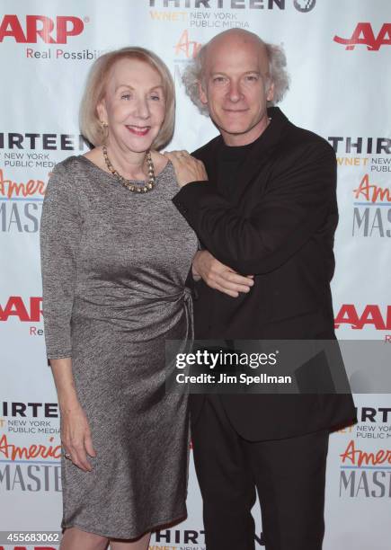 Editorial director of AARP media Myrna Blyth and director/photographer Timothy Greenfield-Sanders attend the "American Masters: The Boomer List" New...