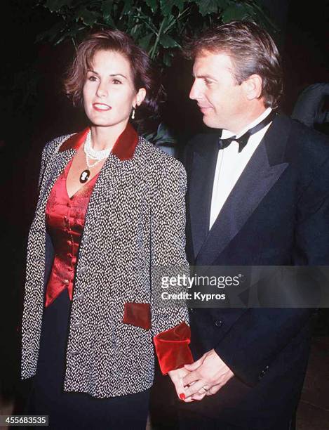 American actor Kevin Costner with his wife Cindy, 1992.