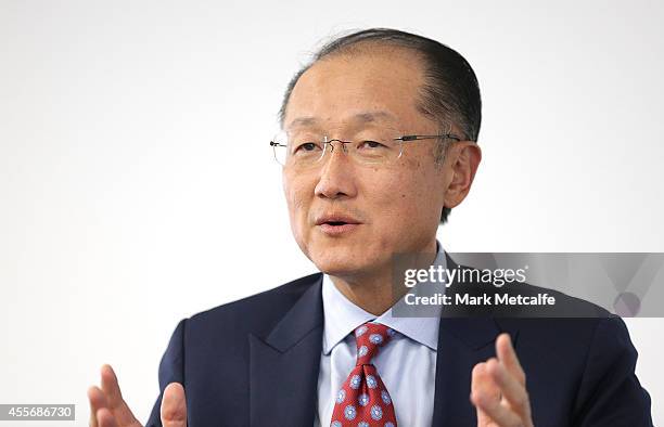 World Bank Group President Jim Yong Kim answers questions from the audience at Bloomberg on September 19, 2014 in Sydney, Australia. Jim Yong Kim is...