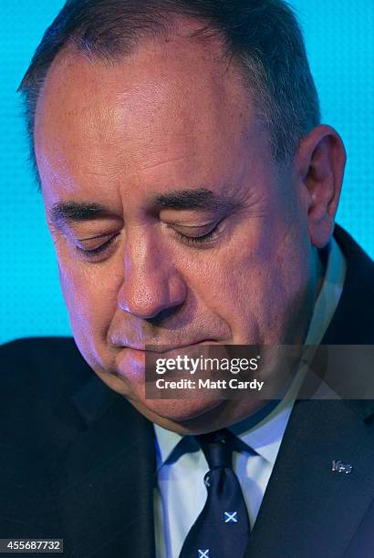 First Minister Alex Salmond First Minister Alex Salmond delivers a speech to supporters at Our Dynamic Earth on September 19, 2014 in Edinburgh,...