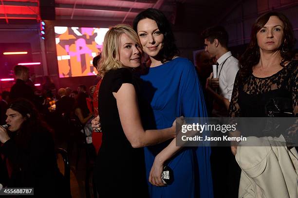 Host Chelsea Handler and actress Laura Prepon attend the 2013 amfAR Inspiration Gala Los Angeles presented by MAC Viva Glam at Milk Studios on...