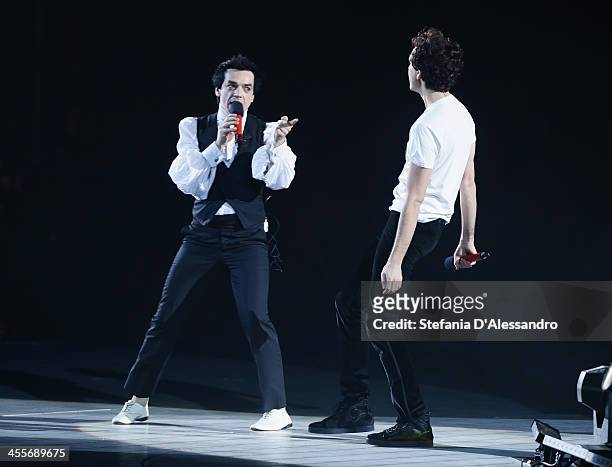 Morgan and Mika perform at ''X Factor'- The Final on December 12, 2013 in Milan, Italy.