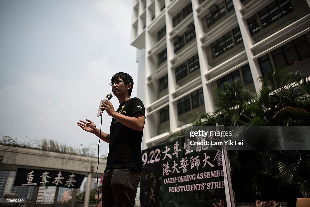 Hong Kong Students Gather In Protest Against Beijing's Ruling On Leadership Post