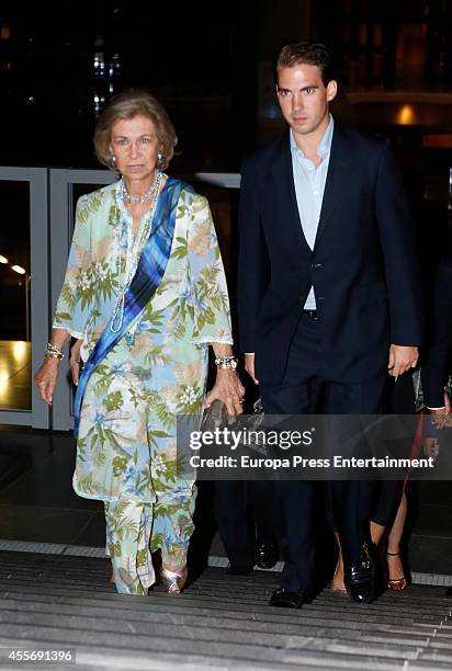 Queen Sofia of Spain and Prince Philippos of Greece attend the Golden Wedding Anniversary of King Constantine II and Queen Anne Marie of Greece at...