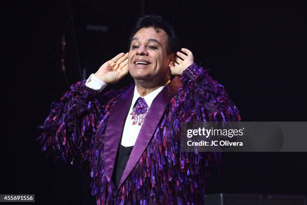 Singer Juan Gabriel performs on stage at Nokia Theatre L.A. Live on September 18, 2014 in Los Angeles, California.