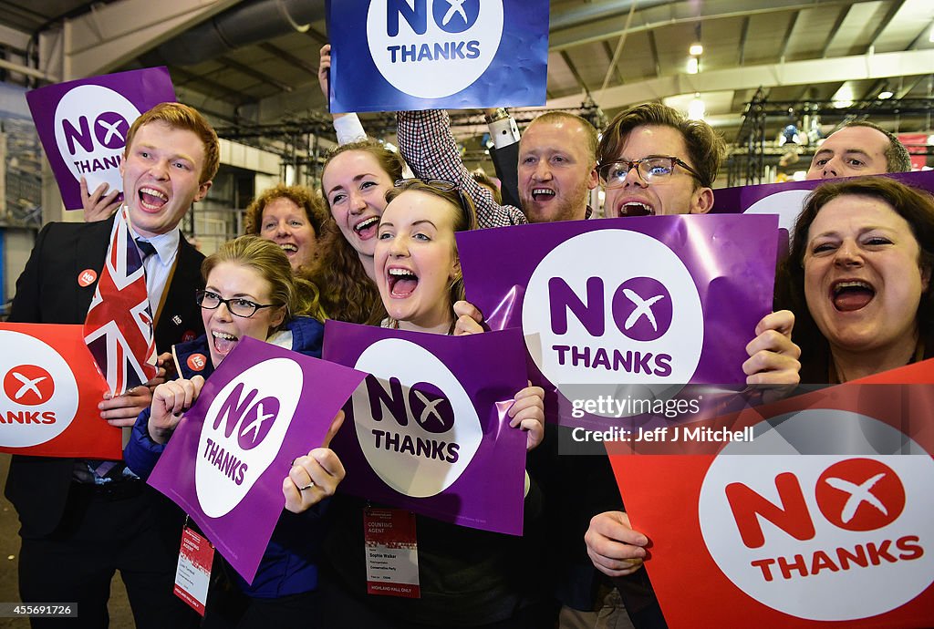 Scotland Decides - The Result Of the Scottish Referendum On Independence Is Announced