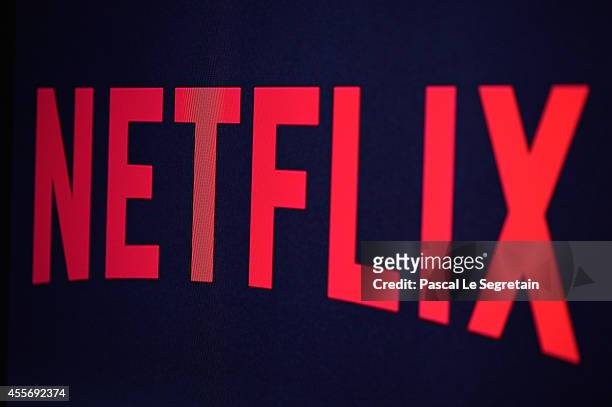 In this photo illustration the Netflix logo is seen on September 19, 2014 in Paris, France. Netflix September 15 launched service in France, the...