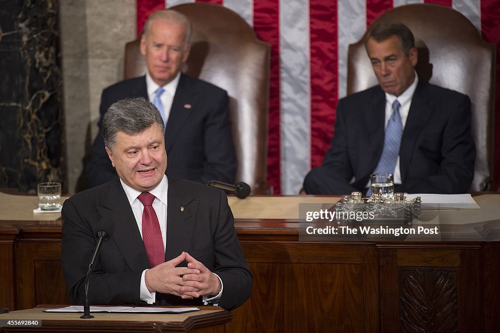 Ukrainian President Petro Poroshenko addresses a Joint Session of Congress