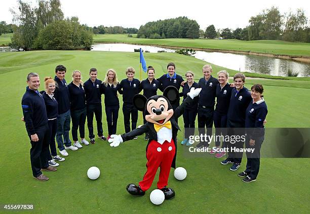 The 2014 Junior Ryder Cup team: Captain of Europe Stuart Wilson, Marcus Kinhult of Sweden, Annabel Dimmock of England, Bradley Neil of Scotland,...