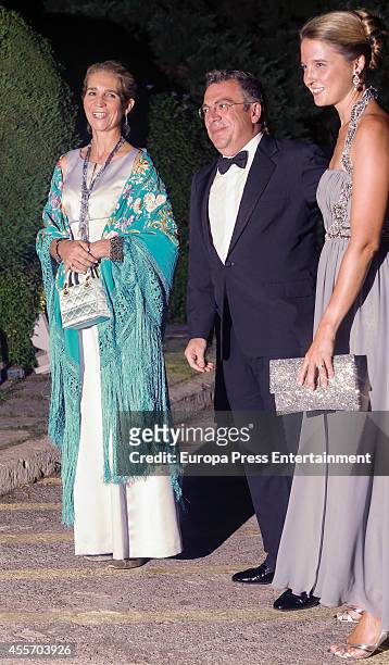 Princess Elena of Spain, Victoria de Borbon-Dos Sicilias and Markos Nomikos attend private dinner to celebrate the Golden Wedding Anniversary of King...