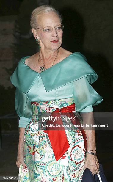 Queen Margrethe II of Denmark attends private dinner to celebrate the Golden Wedding Anniversary of King Constantine II and Queen Anne Marie of...